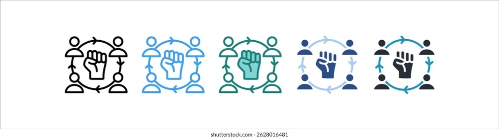 Team Motivation Icon In Different Style Vector