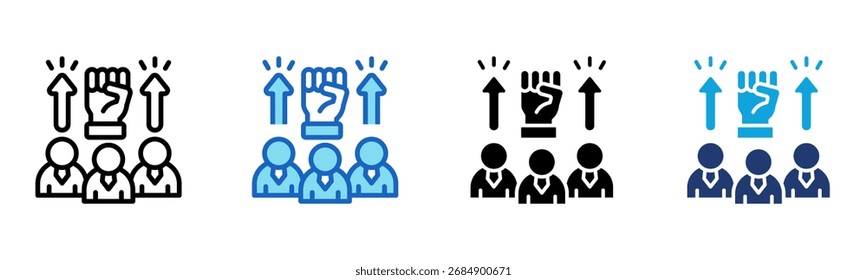 Ícone Motivação da Equipe Ilustração do vetor de estilos múltiplos