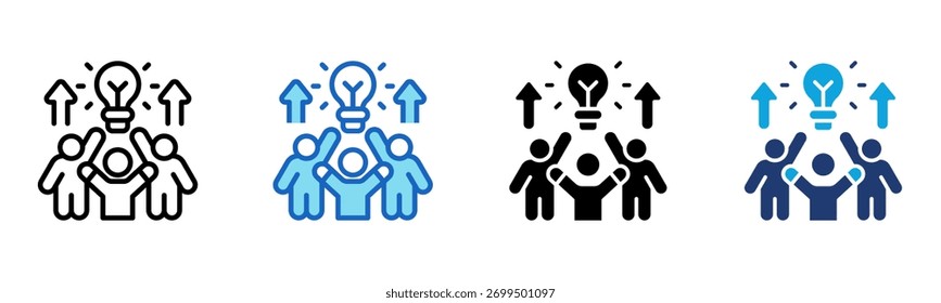 Ícone de Motivação de Equipe - Ilustração de Vetor de Estilo Múltiplo