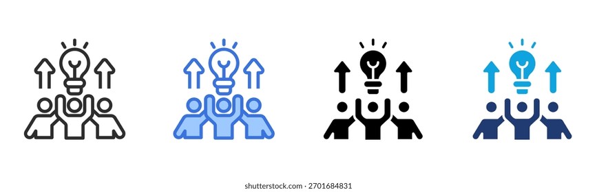 Icono de motivación de Equipo Ilustración vectorial de estilo múltiple