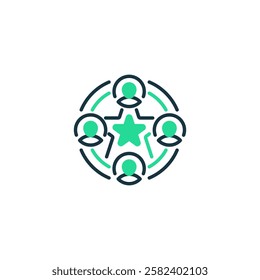 Team Motivation line icon. Universal creative premium symbol. Vector sign icon logo template. Vector illustration