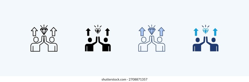 Team Motivation Multiple Icon Illustration Vector