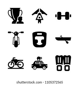 team, muscles, empty and hobby icons in Sport vector set. Graphics for web and design