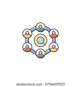 Team Network Search vector Icon