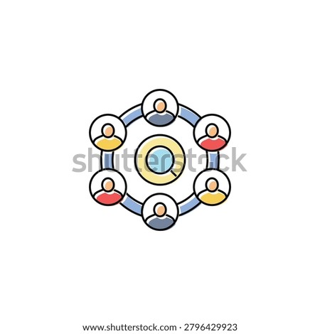 Team Network Search vector Icon