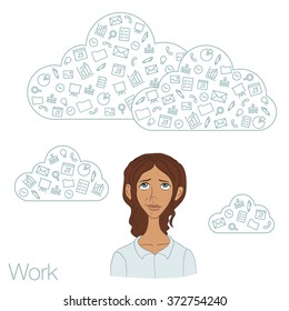 Team networking in the cloud services and technologies. Remote teamwork through apps in web network. Tools for working in the team - Freelancer, Manager, designer, programmer working via the Internet