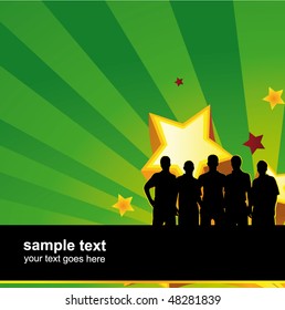 team on the background - poster