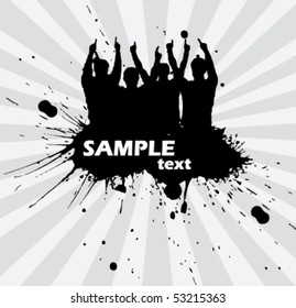 team on the background - vector poster