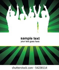 team on the background - vector poster