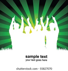 team on the background - vector poster