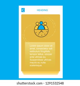 Team on time mobile vertical banner design design. Vector