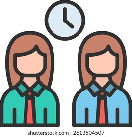 Team Outline Filled Style Icon