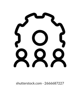 Diseño de Vector de icono de contorno de equipo Bueno para el Web o el App móvil