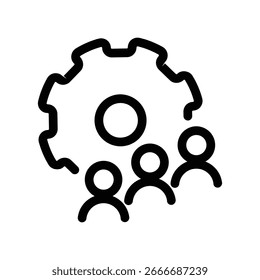 Diseño de Vector de icono de contorno de equipo Bueno para el Web o el App móvil