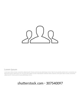 Team Outline Icon, Vector Illustration, Flat pictogram icon