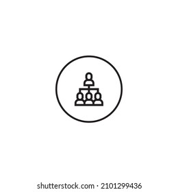 icono de estilo de esquema de equipo en círculo