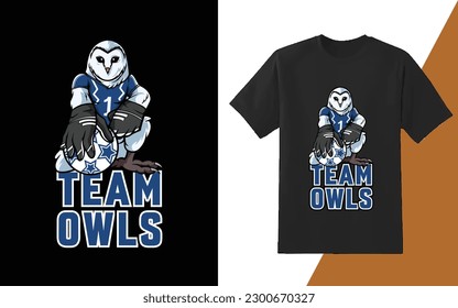 team owls spots player football tshirt design