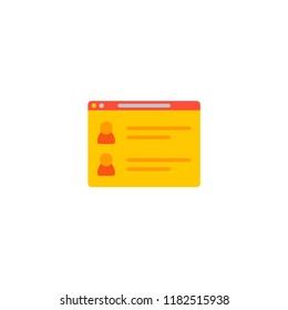 Team page icon flat element. Vector illustration of team page icon flat isolated on clean background for your web mobile app logo design.