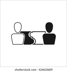 Team people communication sign simple icon on  background