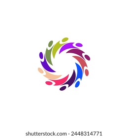 equipo personas conexión círculo logo Vector icono diseño