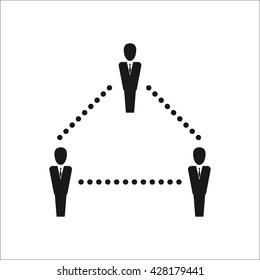 Team people connection sign simple icon on  background