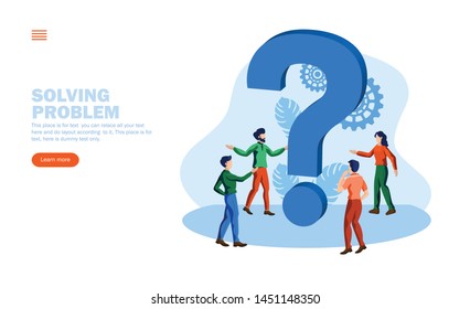 Team People Discussing Around Question Mark Stock Vector (Royalty Free ...