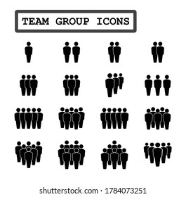 Conjunto de iconos vectoriales del grupo de personas.