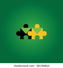 team people icon logo puzzle