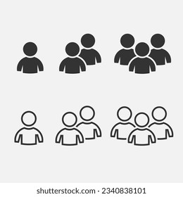 Icono de equipo de personas. Conjunto de vectores