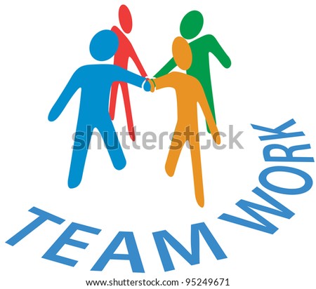 Team of people join hands as symbol of  teamwork collaboration or cooperation