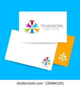 Logo de Team People. Comunidad. Trabajo en equipo. Social. Asociación. Comunicación. Diseño de vectores. 