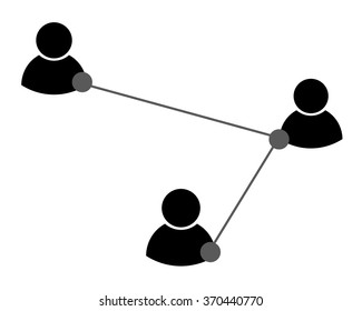 The team of people working in the online mode. Vector