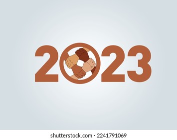 A team of peoples bonding 2023 concepts work as a team. successful business idea. vector, illustration
