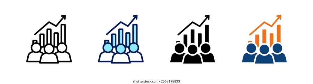 Team Performance All In One Icon Multi Styles Vector Set