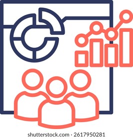 Team Performance Icon Line Color Vector Illustration
