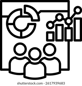 Team Performance Icon Line Vector Illustration