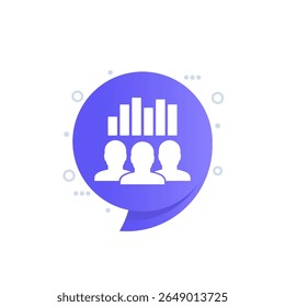 team performance icon with people, vector