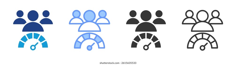 Team Performance icon set multiple style collection