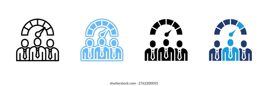 Team Performance icon set multiple style collection