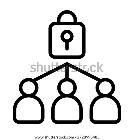 Team Permissions Icon - Black Outline Icons Style For Accounting and Business
