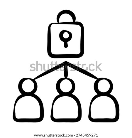 Team Permissions Icon With Dooldles Handdrawn Style For Accounting and Business