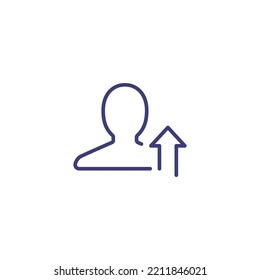 Team Person Growth Line Icon. Increase Group Population Human Vector Logo Icon