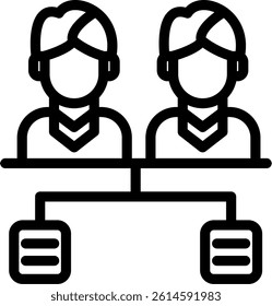 Team Plan Line Vector Icon Design