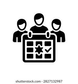 Team planning business calendar schedule with important marked event icon, calendar