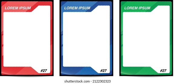 Team Player Trading Card Frame Border Template Design Flyer