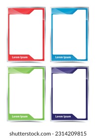 Team player trading card frame border template design flyer set
