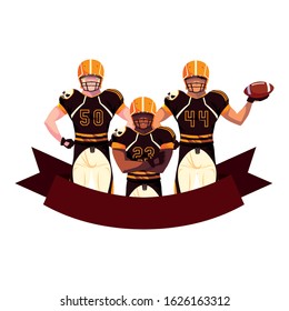 team of players american football , sportsmen with uniform vector illustration design