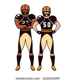 team of players american football , sportsmen with uniform vector illustration design
