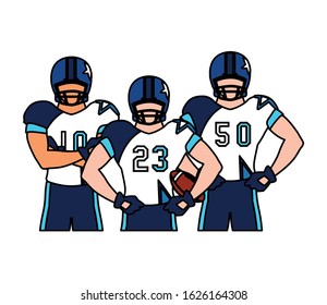 team of players american football , sportsmen with uniform vector illustration design