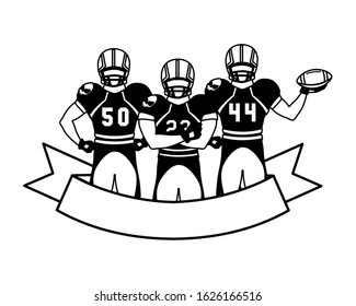 team of players american football , sportsmen with uniform vector illustration design
